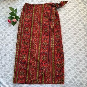 VINTAGE Express Compagnie Internationale Linen Blend Wrap Skirt Size 7/8